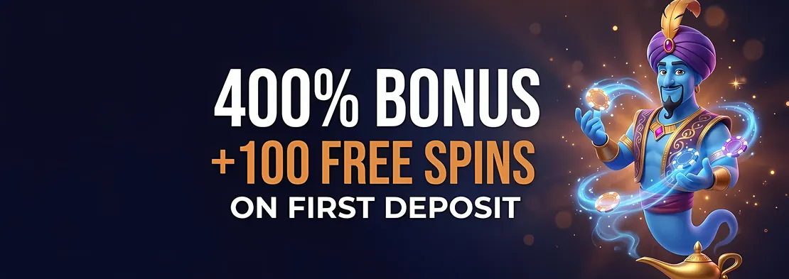 Golden Genie Casino: 400% bonus and 100 free spins on the first deposit